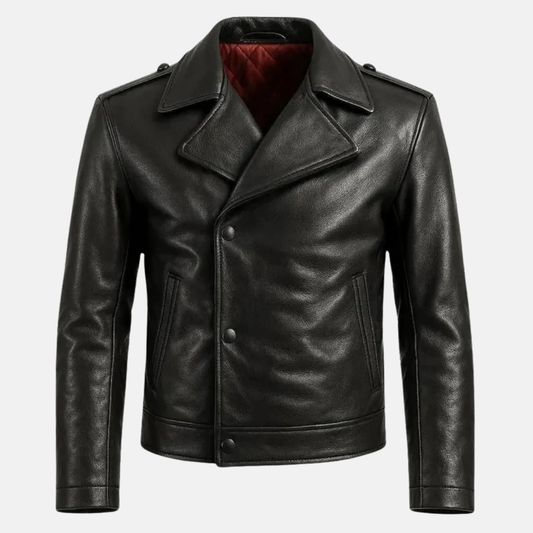 Handmade Cowhide Leather Biker Jacket: German U-Boat Style