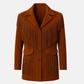 Handmade Suede Fringe Western Jacket: Beaded Native American Style