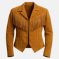 Women’s Western Fringe Jacket Suede Cowgirl Coat Handmade Vintage Rodeo Style