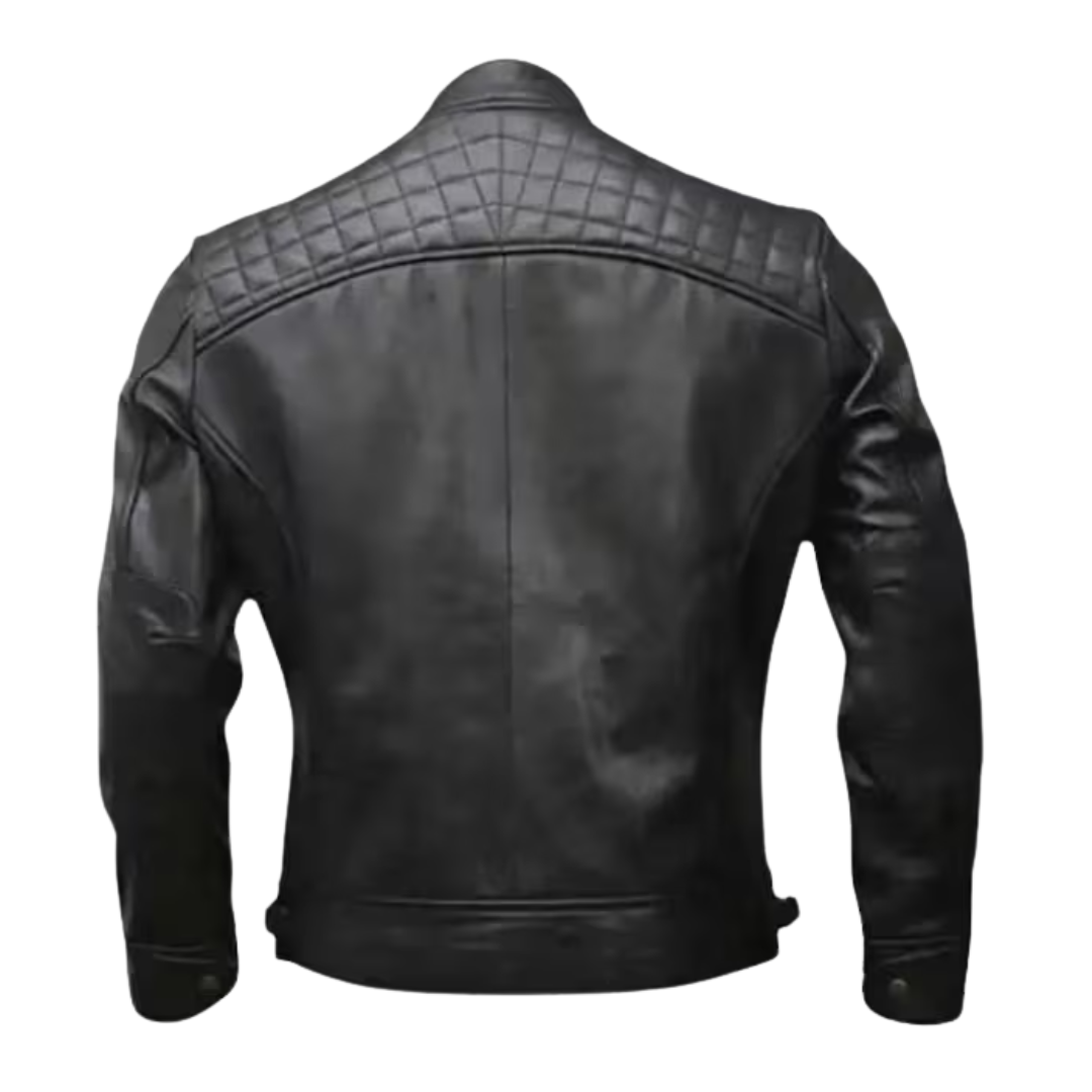Handmade Men’s Leather Jacket – Biker Style Classic Cafe Racer Jacket
