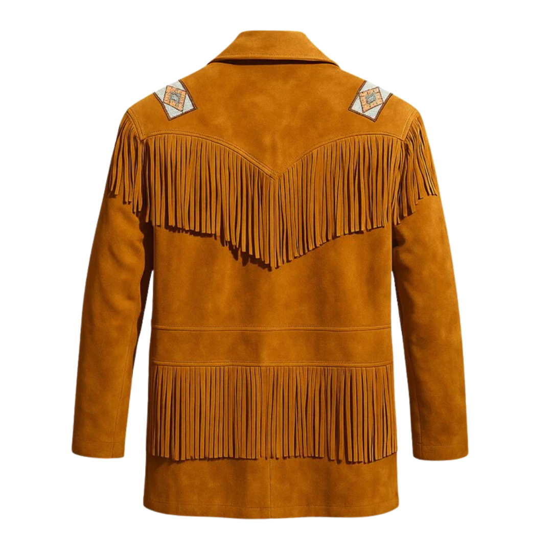 Handmade Leather Fringe Western Jacket for Men, Vintage Cowboy Style Classic Timeless Wear
