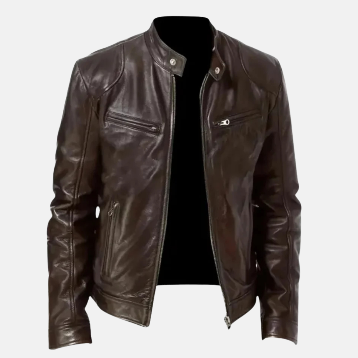 Handmade Vintage Style Leather Biker Jacket: Cowhide or Sheepskin