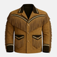 Men’s Western Fringe Jacket Vintage Cowboy Leather Coat Handmade Rodeo Style