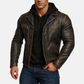 Handmade Distressed Cowhide Leather Biker Jacket: Bronze