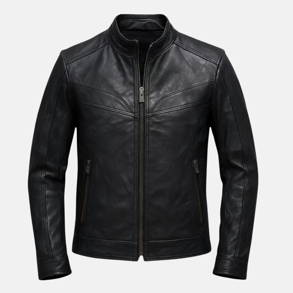 Handmade Men’s Leather Jacket – Biker Style Classic Cafe Racer Jacket