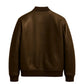 Stylish Women’s Brown Faux Leather Bomber Jacket – Biker Moto Coat, Trendy Outerwear & Gift