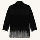 Men’s Black Western Fringe Jacket Handmade Suede Leather Cowboy Coat Vintage Rodeo Style