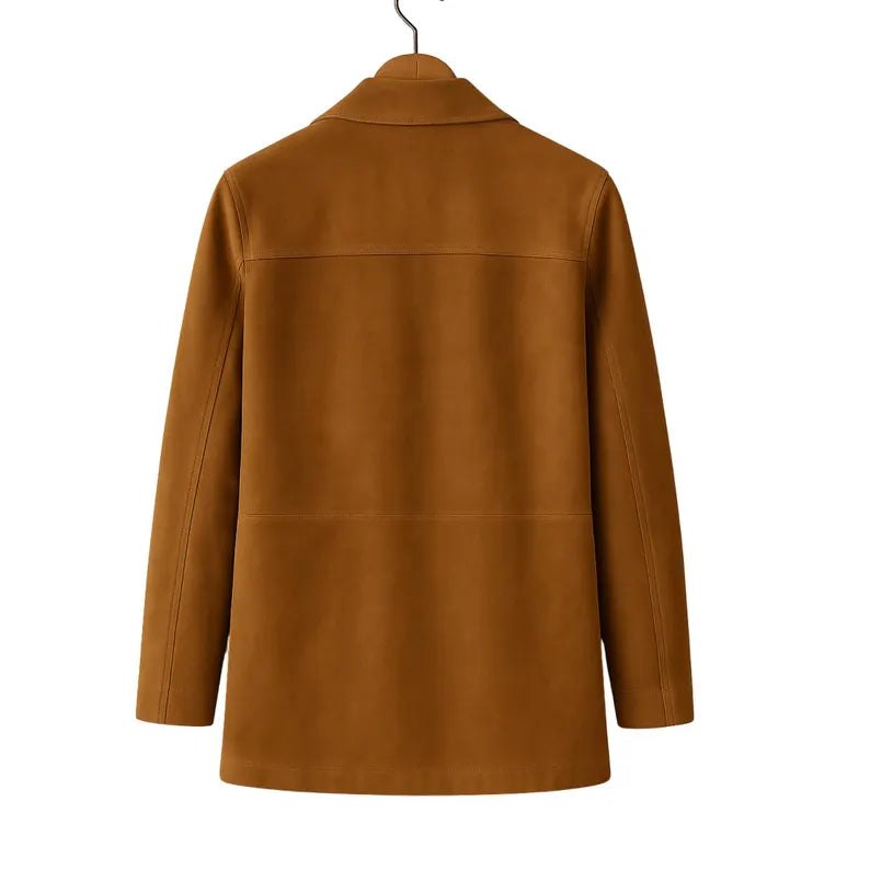 Women’s Suede Leather Coat Handmade Vintage Jacket Minimal Western Style