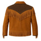 Men’s Western Fringe Jacket Brown Suede Cowboy Coat Handmade Vintage Rodeo Style