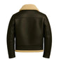 Men’s Aviator Leather Jacket Shearling Collar Flight Jacket Vintage Air Force Pilot Style