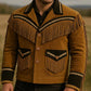 Men’s Western Fringe Jacket Vintage Cowboy Leather Coat Handmade Rodeo Style