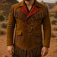 Men’s Western Fringe Coat Vintage Leather Cowboy Jacket Handmade Rodeo Style