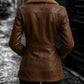 Handmade Brown Leather Trench Coat - Stylish Women's Outerwear