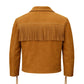 Vintage Fringe Leather Mens Western Jacket, Handmade Cowboy Style Rodeo Outfit with Classic Look