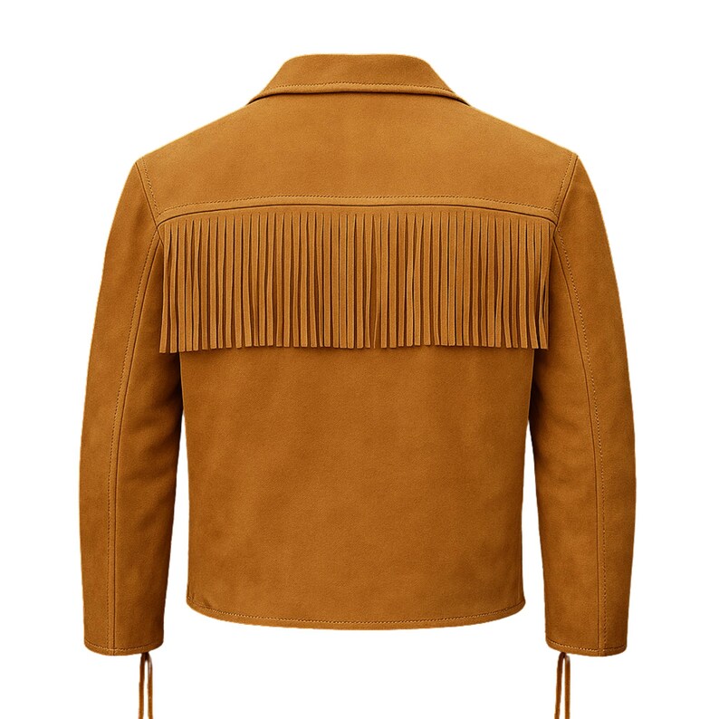 Vintage Fringe Leather Mens Western Jacket, Handmade Cowboy Style Rodeo Outfit with Classic Look