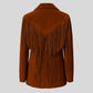 Handmade Suede Fringe Western Jacket: Beaded Native American Style
