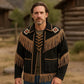 Men’s Western Fringe Jacket Cowboy Beaded Style Vintage Rodeo Leather Coat