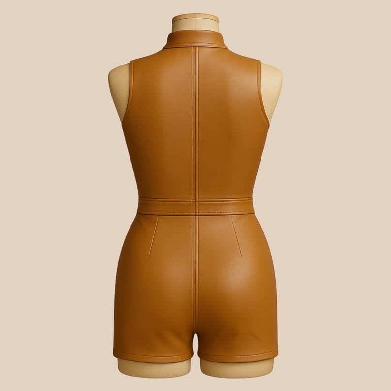 Handmade Black Leather Mini Dress: Backless Bodycon Party Outfit
