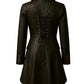 Women’s Black Leather Coat Classic Long Genuine Leather Winter Jacket, Stylish Outerwear