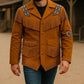 Men’s Western Fringe Jacket Cowboy Suede Leather Coat Beaded Native Style Outfit