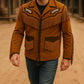 Men’s Western Fringe Jacket Brown Suede Cowboy Coat Handmade Vintage Rodeo Style