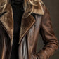 Handmade Brown Leather Trench Coat - Stylish Women's Outerwear