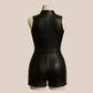 Handmade Black Leather Mini Dress: Backless Bodycon Party Outfit
