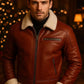 Handmade Red Leather Biker Jacket Slim Fit Winter Jacket Christmas Gift
