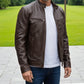 Handmade Vintage Style Leather Biker Jacket: Cowhide or Sheepskin