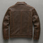 Men’s Handmade Brown Leather Café Racer Jacket – Vintage Motorcycle Biker Style