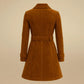 Women’s Suede Leather Coat Handmade Tan Suede Trench Jacket Genuine Leather Belted Coat Vintage Style Winter Outerwear