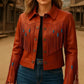 Handmade Western Leather Fringe Jacket: Cowgirl Boho Style