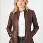Handmade Genuine Leather Moto Coat - Slim Fit Women's Jacket