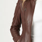 Handmade Genuine Leather Moto Coat - Slim Fit Women's Jacket